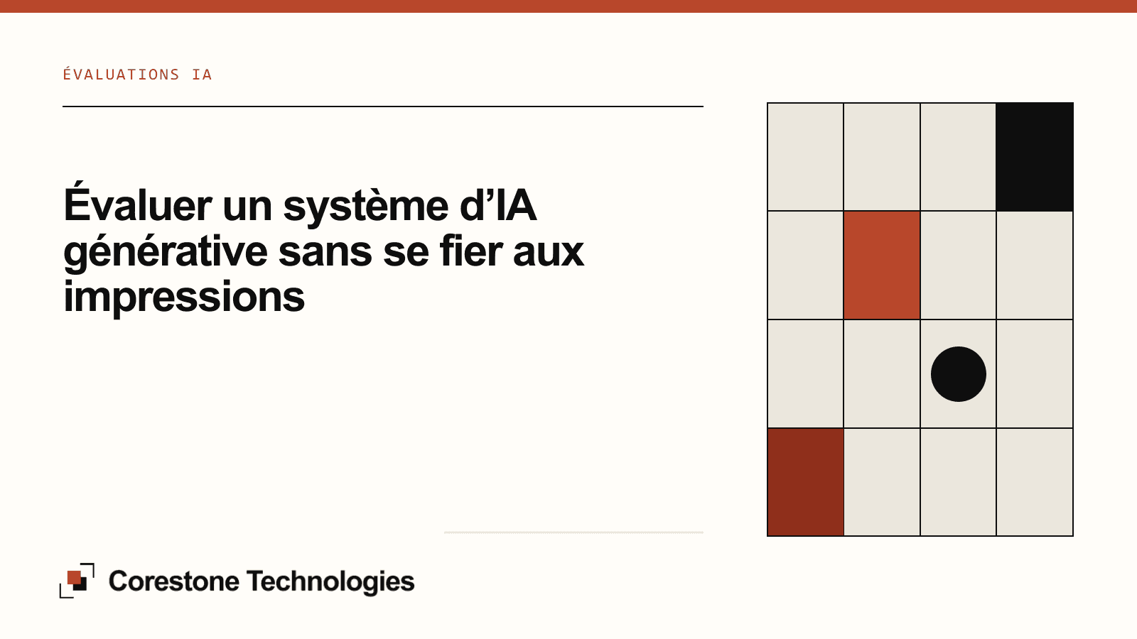 Illustration de couverture — Évaluer un système d’IA générative sans se fier aux impressions