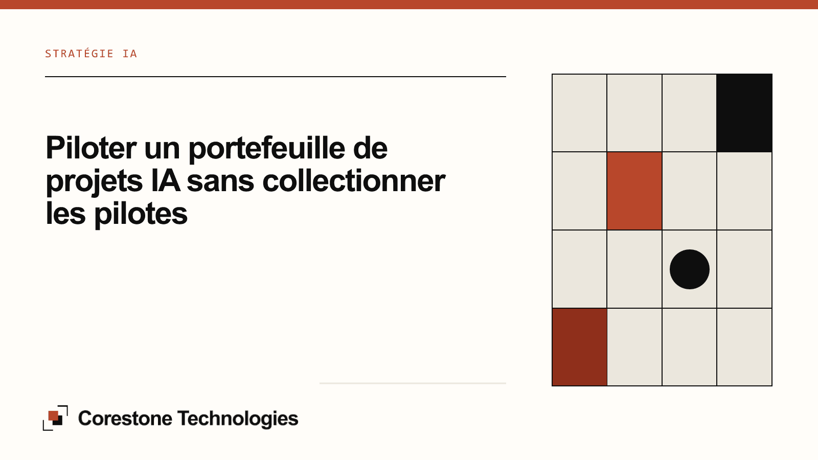 Illustration de couverture — Piloter un portefeuille de projets IA sans collectionner les pilotes